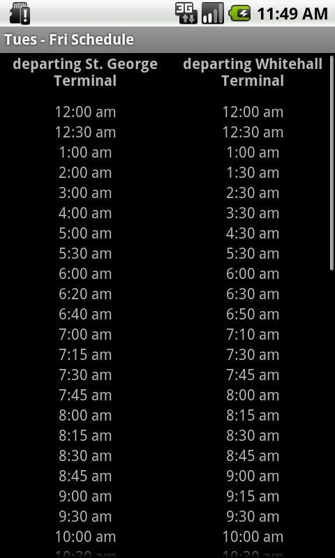 SI Ferry Schedule