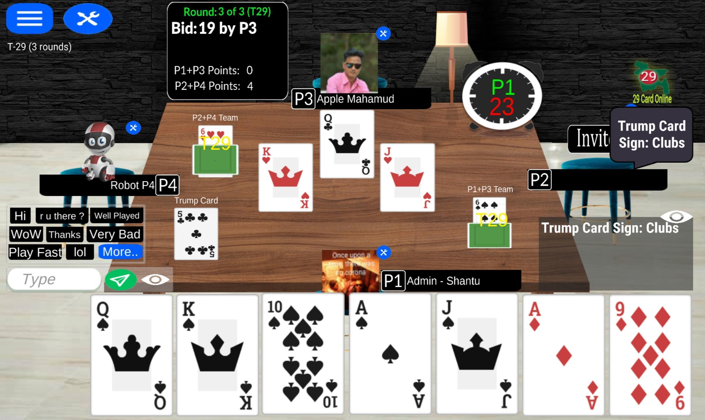 29 Card Online