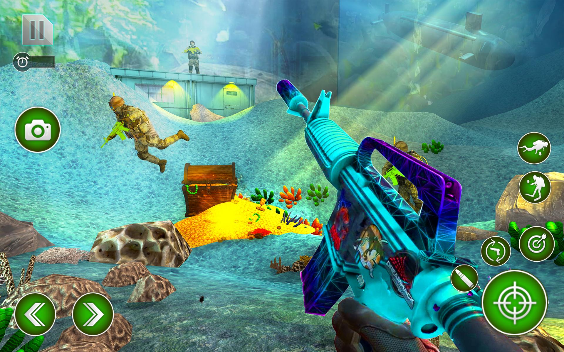 Underwater Treasure Hunt - Free FPS Shooting Game