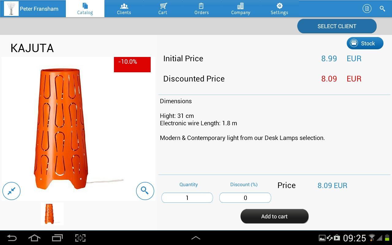 Order Taking CRM for Sales Rep