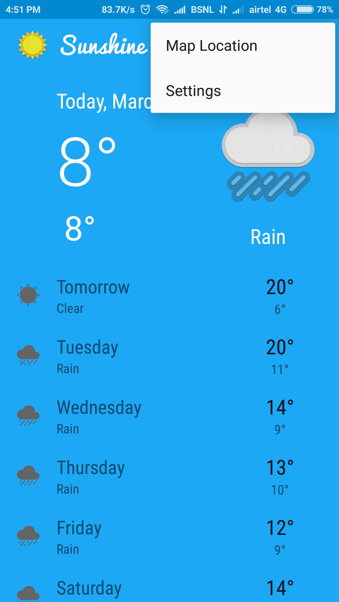 Sunshine Weather App