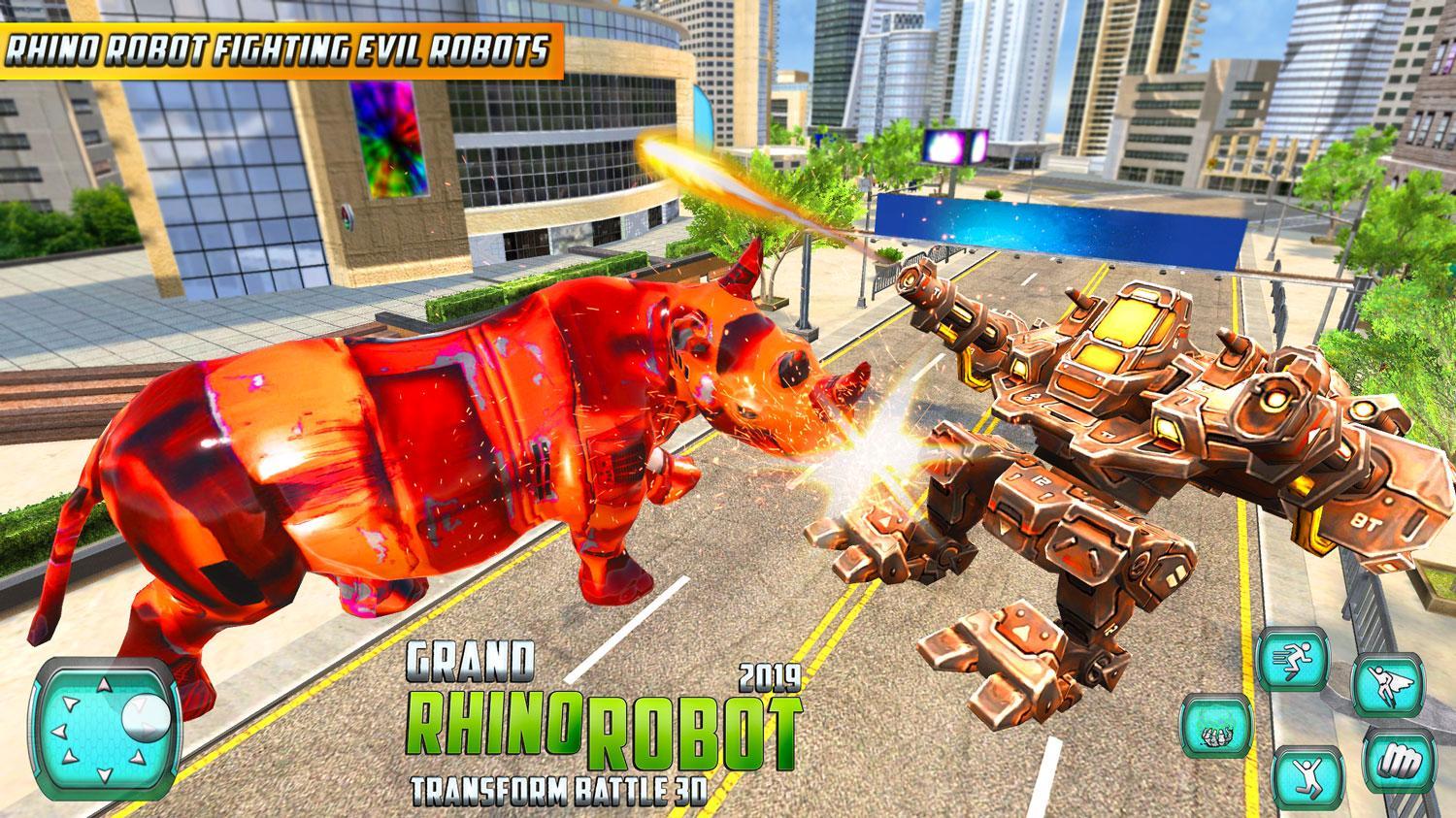 Grand US Rhino Robot City Battle