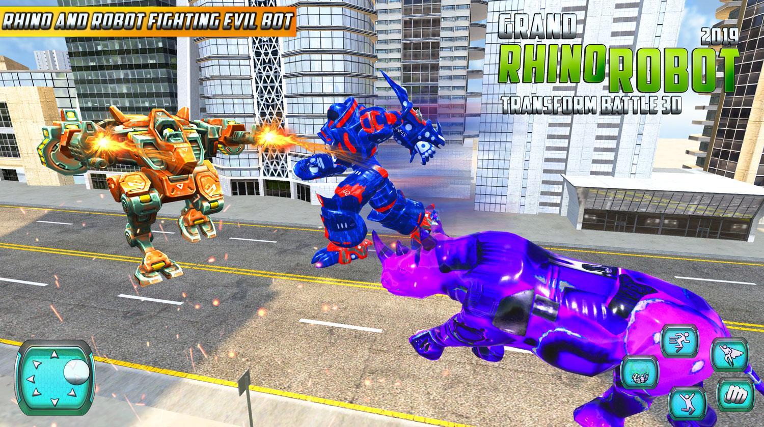 Grand US Rhino Robot City Battle