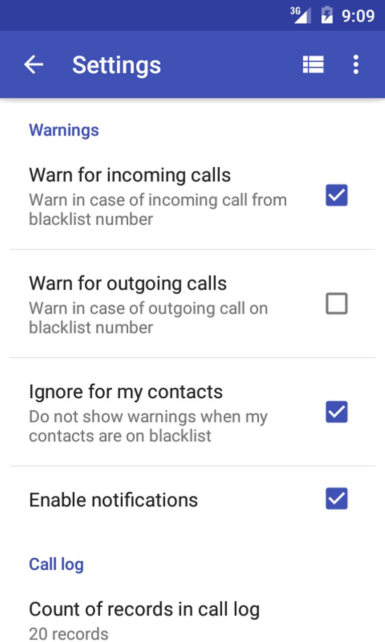 Call Blacklist