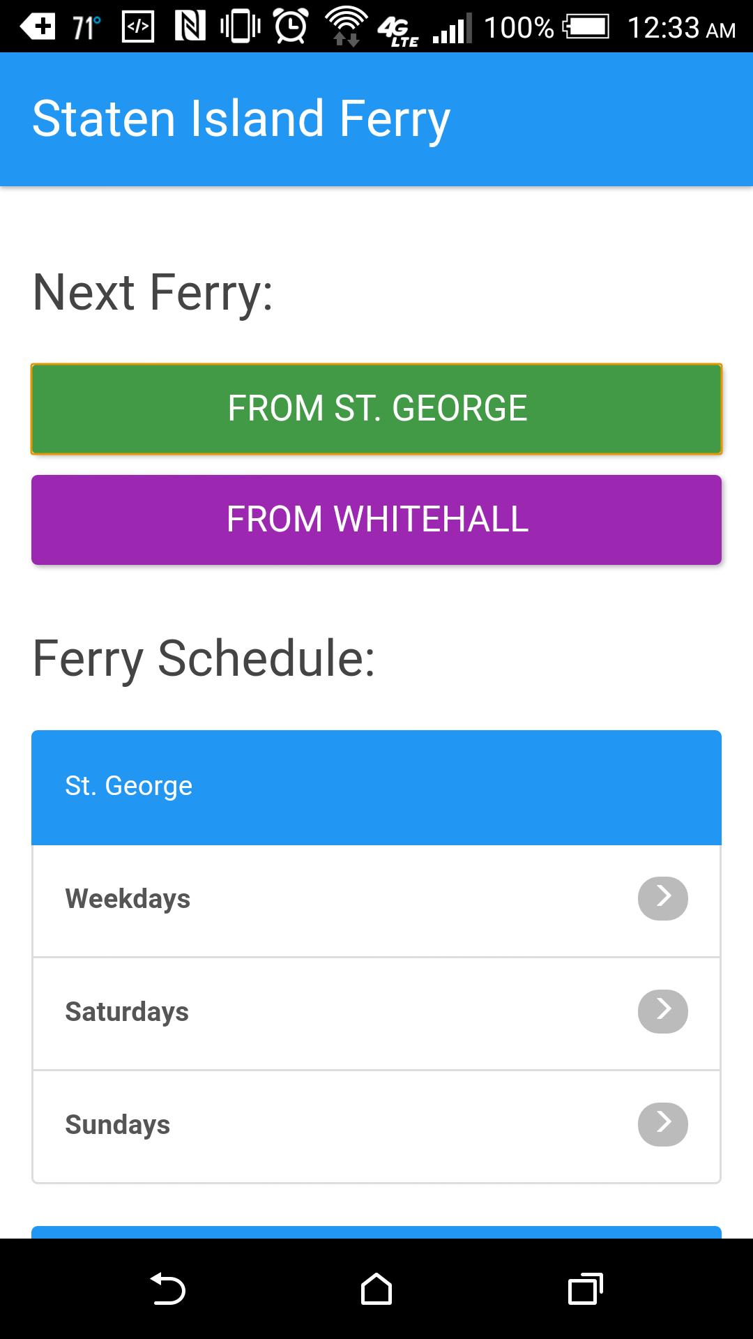 Staten Island Ferry Schedule