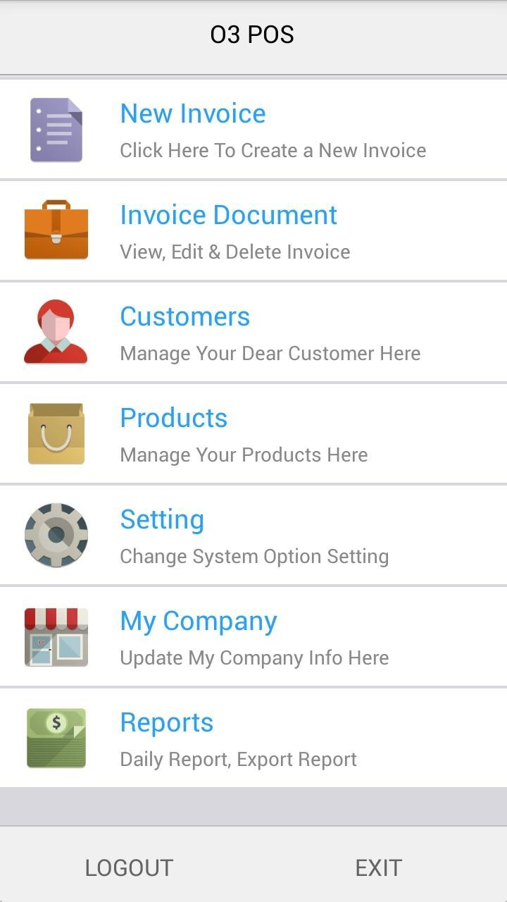 o3 Mobile POS - Billing - Invo