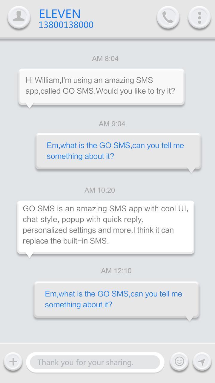 GO SMS PRO WHITESOUL THEME