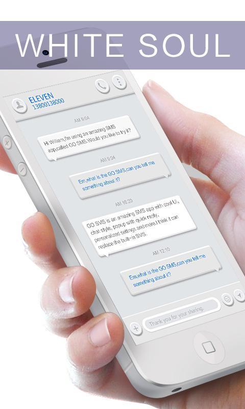 GO SMS PRO WHITESOUL THEME