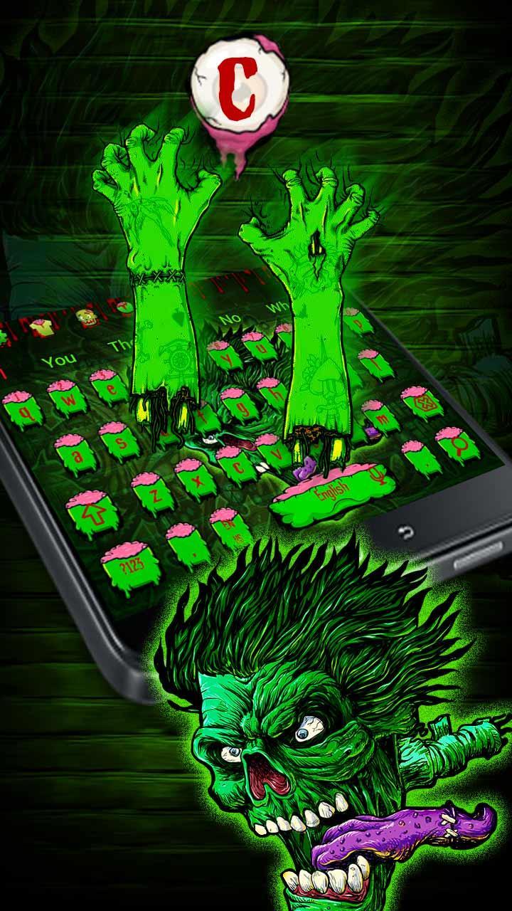 Green Zombie Skull Graffiti