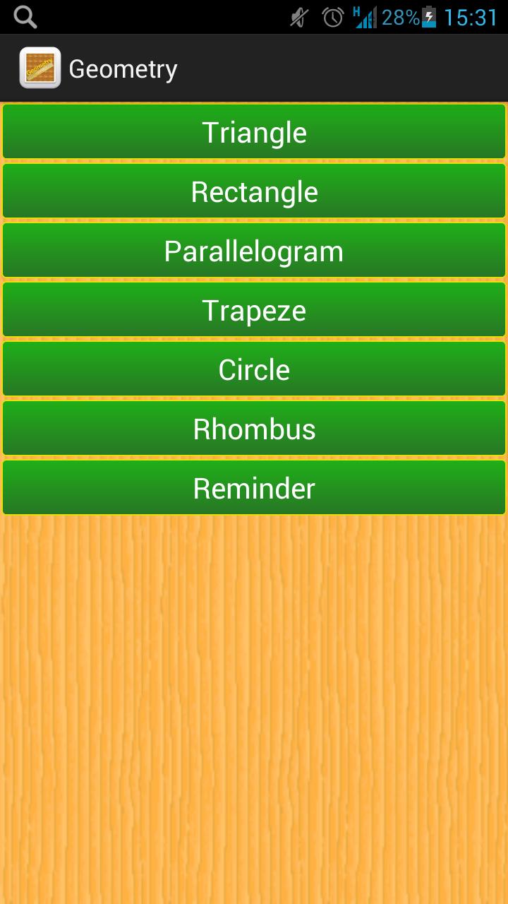 Geometry. Area. Cheatsheet.