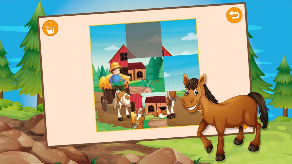 Kids Horses Slide Puzzle Free