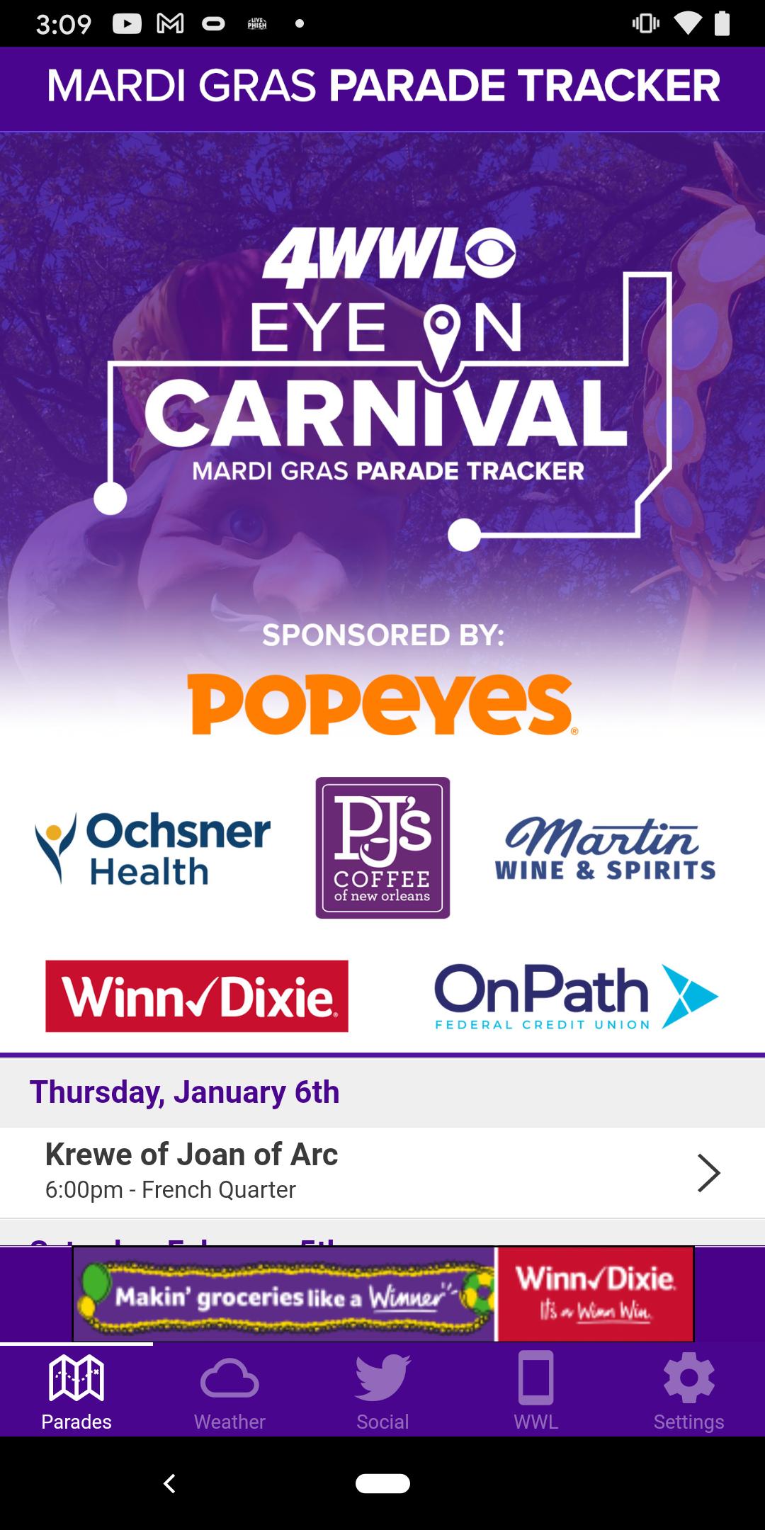 WWL Mardi Gras Parade Tracker