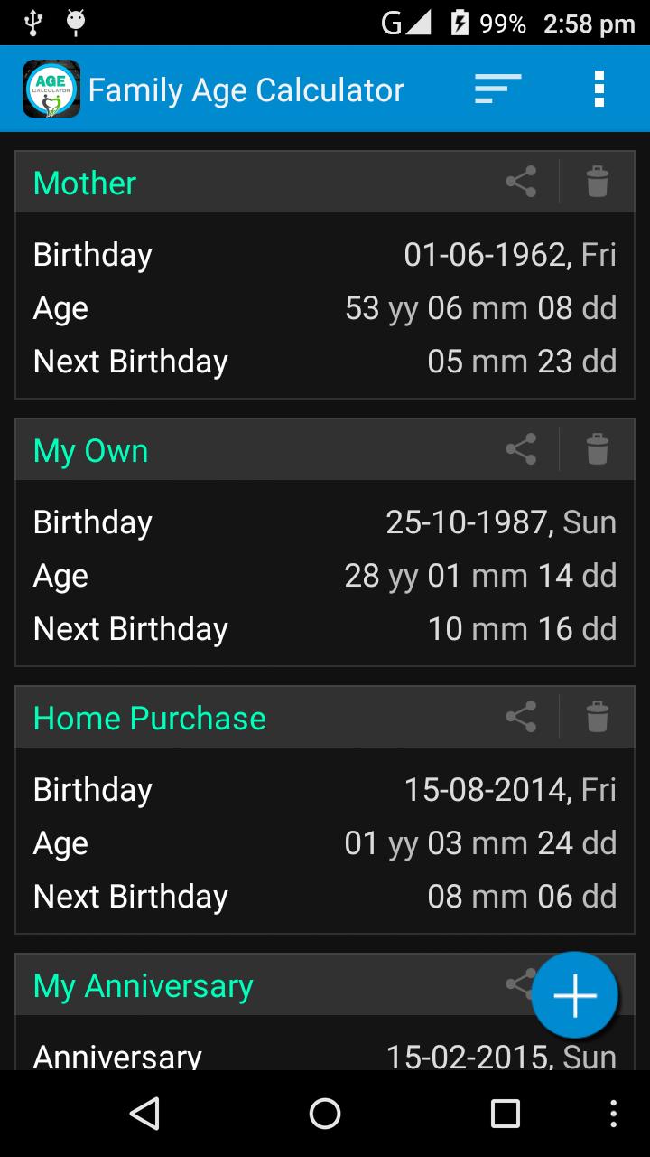 Family Age Calculator