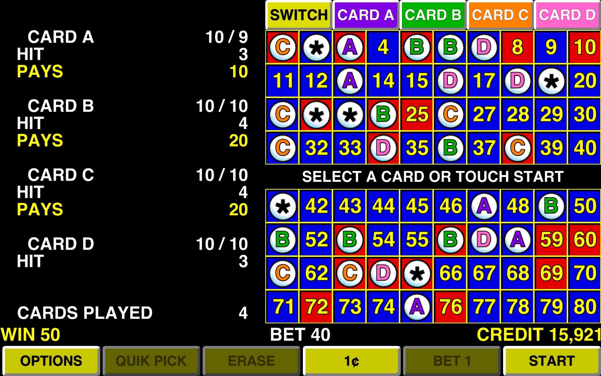 Keno 4 Multi Card Vegas Casino