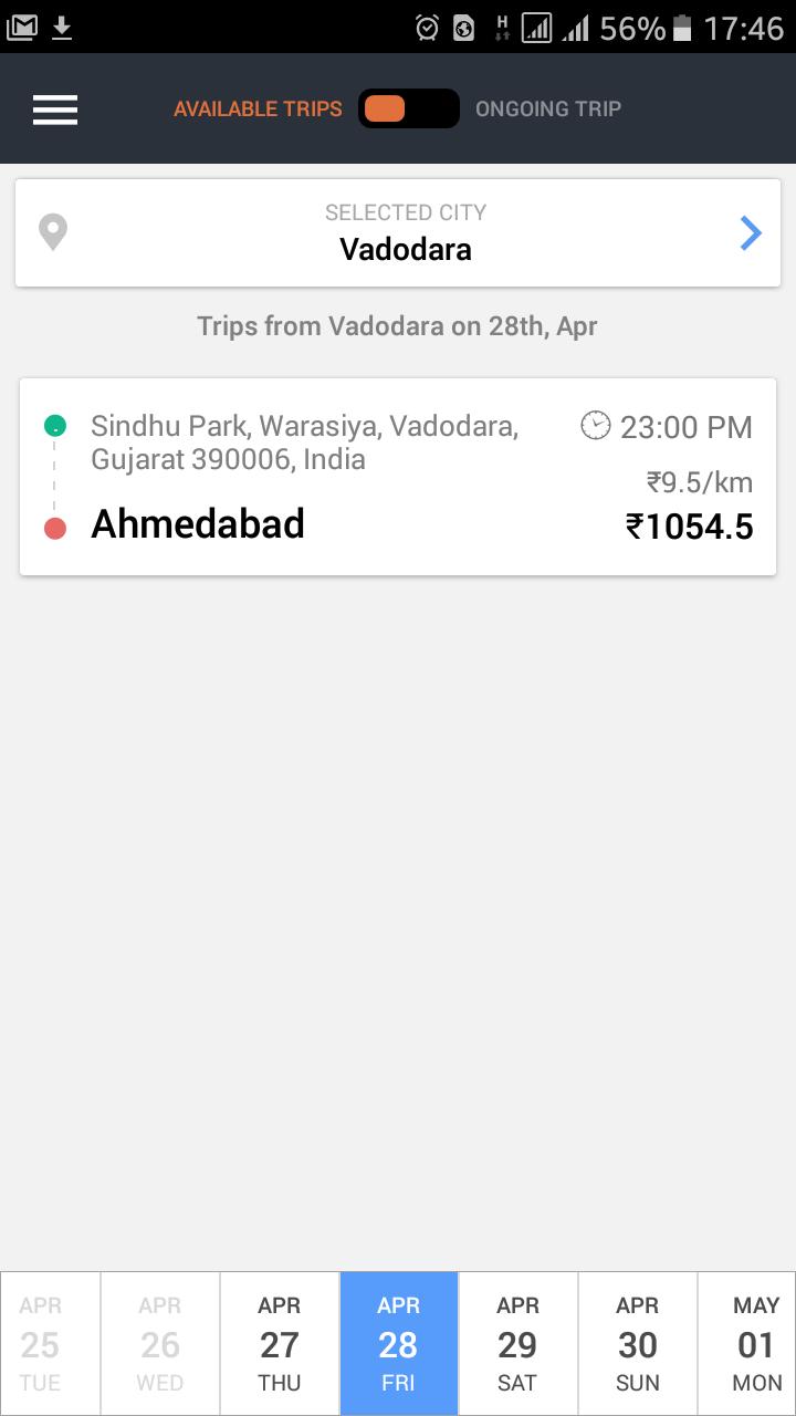 Goibibo Driver App for cabs