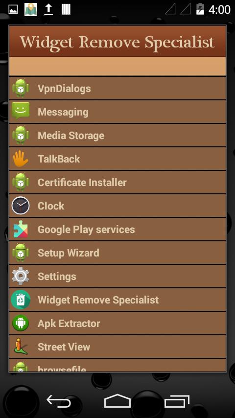 App Remove Specialist widget