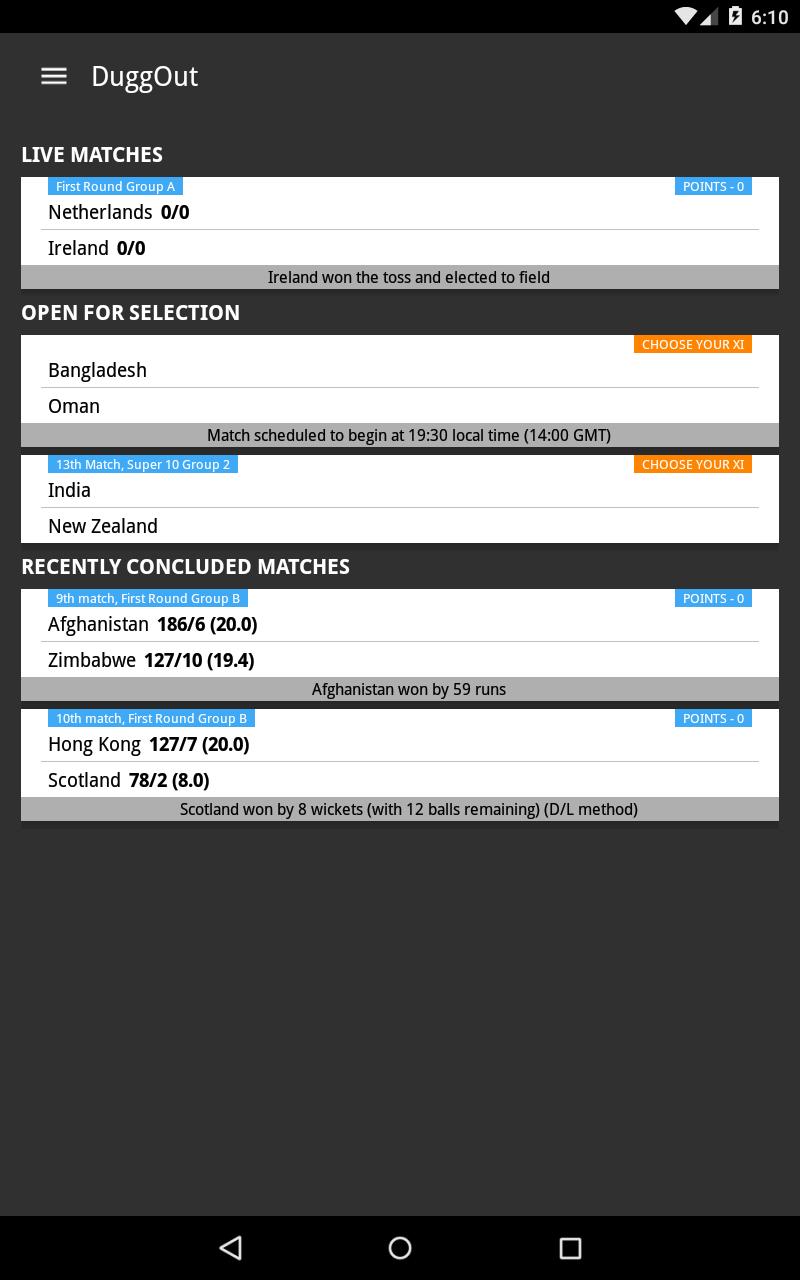 Fantasy Cricket - DuggOut