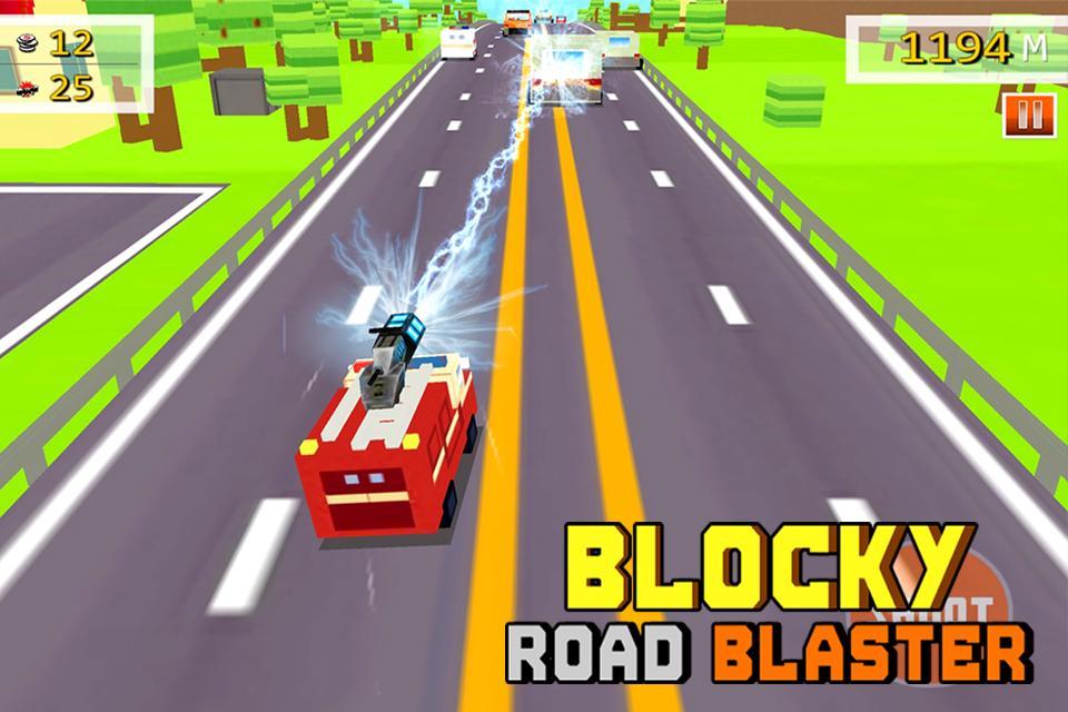 Blocky Road Blaster - Gun Race