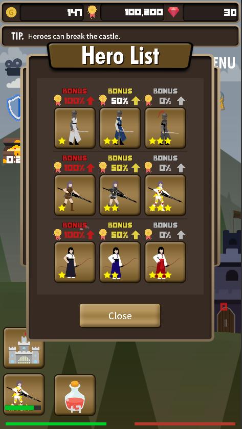 Hero Castle Defense : Simple Idle RPG
