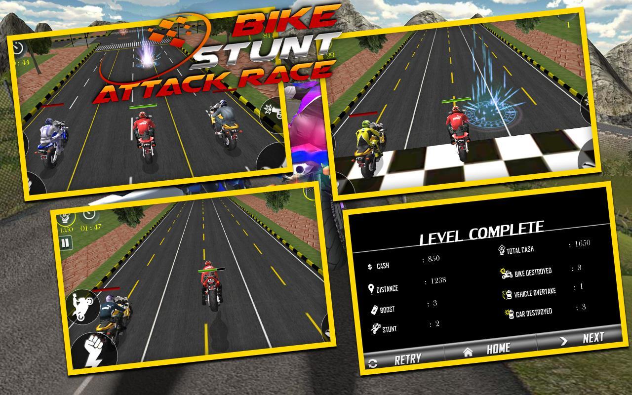 Bike Stunt Attack Race 3D